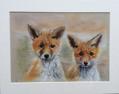 Original painting by Fiona Murgatroyd: Fox Cubs Emerging from Their Den.