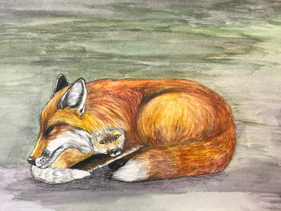 Original Catherine O'Donnell -  'Amber Snug' (30 x 42 cm, unframed)