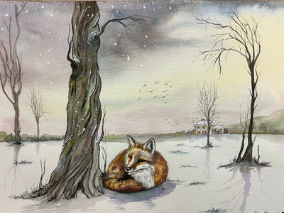 Original Watercolour Painting: Distant Home (30x42 cm)