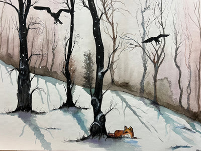 Original Watercolour Painting: Quiet Snow (30x42 cm)