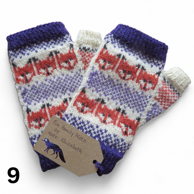 Fox Woollen Fingerless Mittens