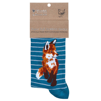 Born to be wild fox socks - Teal