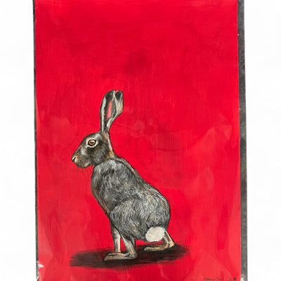 Original Mixed Media Painting: 'Scarlet Hare' by Catherine O’Donnell