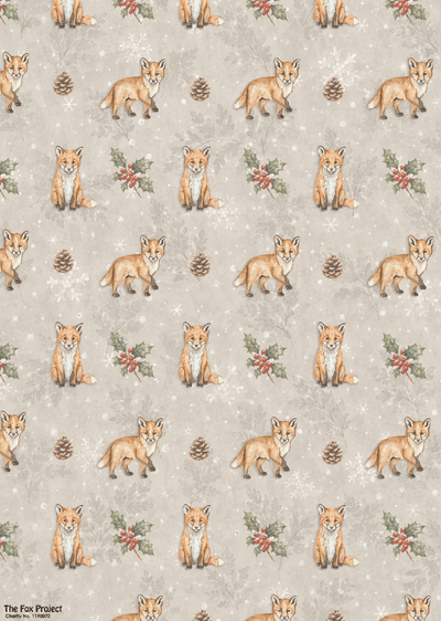 Fox Cub Christmas Wrapping Paper