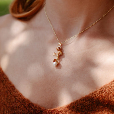 Red Squirrel and Acorn Pendant